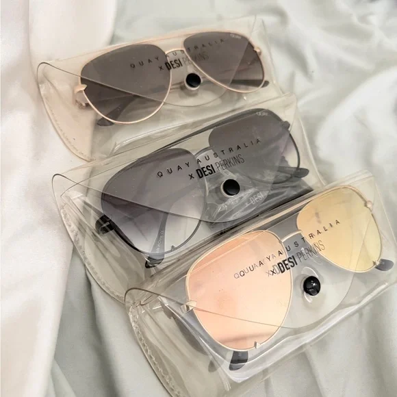 Set of 3 Quay x Desi Perkins HIGH KEY aviator sunglasses, all in size Large. Amazon.com: Quay Australia x Desi Perkins Women main image 3